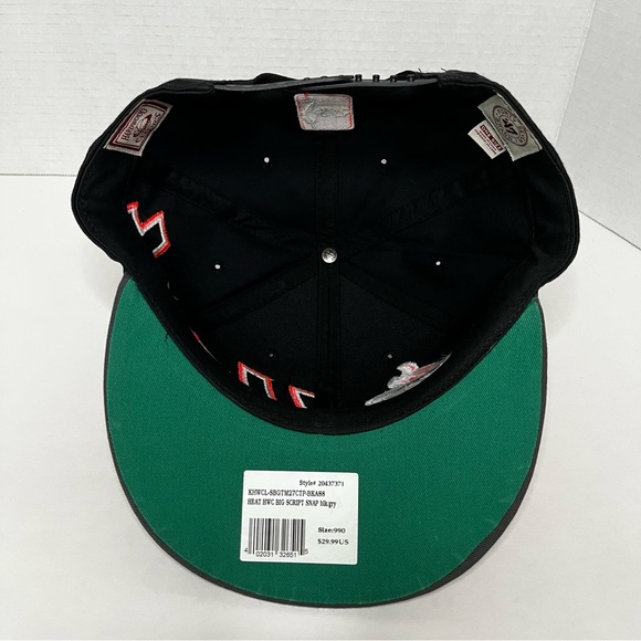 47brand Miami Heat Hardwood Classics Black Snapback Hat Adjustable Size Black OS - Picture 5 of 7